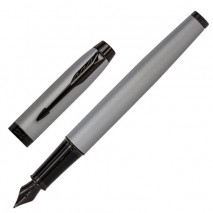 Ручка перьевая PARKER &quot;IM Achromatic Grey BT&quot;, корпус серый матовый, нержавеющая сталь, синяя, 21276