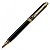 Ручка подарочная шариковая GALANT &quot;Black&quot;, корпус черный, золотистые детали, пишущий узел 0,7 мм, си
