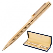 Ручка подарочная шариковая GALANT &quot;Graven Gold&quot;, корпус золотистый с гравировкой, золотистые детали,