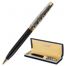 Ручка подарочная шариковая GALANT &quot;Consul&quot;, корпус черный с серебристым, золотистые детали, пишущий
