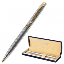 Ручка подарочная шариковая GALANT &quot;Marburg&quot;, корпус серебристый с гравировкой, золотистые детали, пи