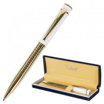 Ручка подарочная шариковая GALANT &quot;Mont Pelerin&quot;, корпус золотистый с белым, золотистые детали, пишу