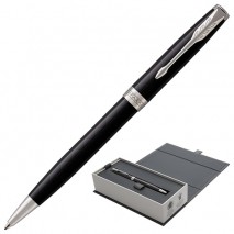 Ручка шариковая PARKER &quot;Sonnet Core Lacquer Black CT&quot;, корпус черный глянцевый лак, палладиевые дета
