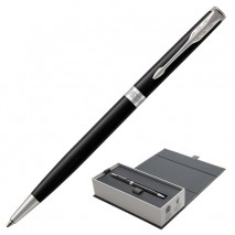 Ручка шариковая PARKER &quot;Sonnet Core Lacquer Black CT Slim&quot;, тонкая, корпус черный глянцевый лак, пал