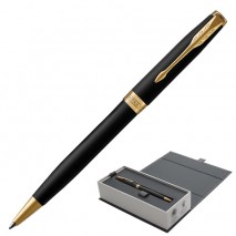 Ручка шариковая PARKER &quot;Sonnet Core Matt Black GT&quot;, корпус черный матовый лак, позолоченные детали,