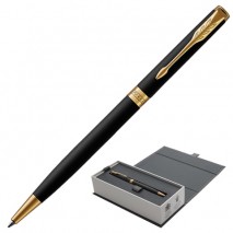 Ручка шариковая PARKER &quot;Sonnet Core Matt Black GT Slim&quot;, тонкая, корпус черный матовый лак, позолоче