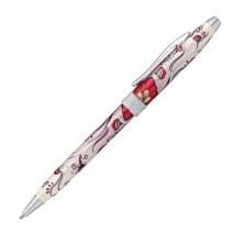 Ручка подарочная шариковая CROSS Botanica &quot;Красная колибри&quot;, лак, латунь, хром, черная, AT0642-3