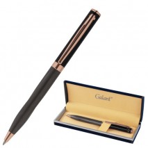 Ручка подарочная шариковая GALANT &quot;FACTURA&quot;, корпус черный/оружейный металл, детали розовое золото,