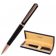 Ручка подарочная шариковая GALANT &quot;PUNCTUM BLACK&quot;, корпус черный, детали розовое золото, узел 0,7 мм