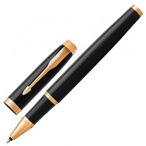 Ручка-роллер PARKER &quot;IM Core Black Lacquer GT&quot;, корпус черный глянцевый лак, позолоченные детали, че