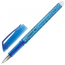 Ручка стираемая гелевая STAFF &quot;College EGP-101&quot;, СИНЯЯ, хромированные детали, узел 0,5 мм, линия пис