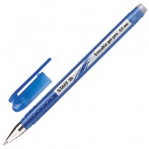 Ручка стираемая гелевая STAFF &quot;College EGP-102&quot;, СИНЯЯ, корпус синий, хромированные детали, узел 0,5