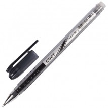 Ручка стираемая гелевая STAFF &quot;College EGP-102&quot;, ЧЕРНАЯ, корпус черный, хромированные детали, узел 0