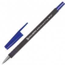 Ручка шариковая BRAUBERG &quot;Capital&quot;, СИНЯЯ, корпус soft-touch черный, узел 0,7 мм, линия письма 0,35