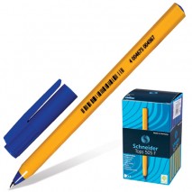 Ручка шариковая SCHNEIDER (Германия) &quot;Tops 505 F&quot;, СИНЯЯ, корпус желтый, узел 0,8 мм, линия письма 0