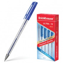 Ручка шариковая масляная ERICH KRAUSE &quot;Ultra-10&quot;, СИНЯЯ, корпус прозрачный, узел 0,7 мм, линия письм