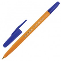 Ручка шариковая BRAUBERG &quot;Carina Orange&quot;, СИНЯЯ, корпус оранжевый, узел 1 мм, линия письма 0,5 мм, 1