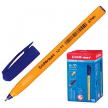 Ручка шариковая масляная ERICH KRAUSE &quot;Ultra Glide U-11&quot;, СИНЯЯ, корпус желтый, узел 0,7 мм, линия п
