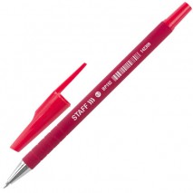 Ручка шариковая STAFF &quot;EVERYDAY&quot;, КРАСНАЯ, корпус прорезиненный красный, узел 0,7 мм, линия письма 0