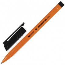 Ручка шариковая BRAUBERG &quot;Solar&quot;, ЧЕРНАЯ, трехгранная, корпус оранжевый, узел 1 мм, линия письма 0,5
