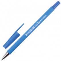 Ручка шариковая BRAUBERG &quot;Capital blue&quot;, СИНЯЯ, корпус soft-touch голубой, узел 0,7 мм, линия письма