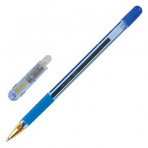 Ручка шариковая масляная с грипом MUNHWA &quot;MC Gold&quot;, СИНЯЯ, корпус тонированный синий, узел 0,7 мм, л