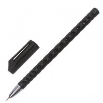 Ручка шариковая масляная BRAUBERG &quot;Orient&quot;, ЧЕРНАЯ, корпус черный, игольчатый узел 0,7 мм, линия пис