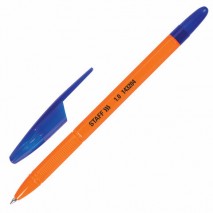Ручка шариковая масляная STAFF &quot;X-100&quot;, СИНЯЯ, корпус оранжевый, узел 1 мм, линия письма 0,7 мм, 143