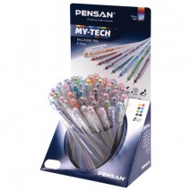 Ручка шариковая масляная PENSAN &quot;My-Tech Colored&quot;, палитра ярких цветов АССОРТИ, 0,7 мм, дисплей, 22
