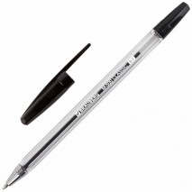 Ручка шариковая BRAUBERG &quot;M-500 CLASSIC&quot;, ЧЕРНАЯ, корпус прозрачный, узел 0,7 мм, линия письма 0,35