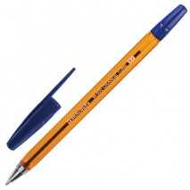 Ручка шариковая BRAUBERG &quot;M-500 AMBER&quot;, СИНЯЯ, корпус тонированный оранжевый, узел 0,7 мм, линия пис