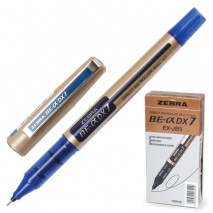 Ручка-роллер ZEBRA &quot;Zeb-Roller DX7&quot;, СИНЯЯ, корпус золотистый, узел 0,7 мм, линия письма 0,35 мм, EX