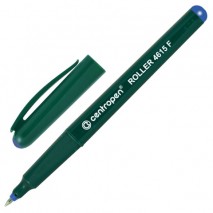 Ручка-роллер CENTROPEN, СИНЯЯ, трехгранная, корпус зеленый, узел 0,5 мм, линия письма 0,3 мм, 4615,