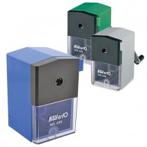 Точилка механическая KW-trio, металлический механизм, пластиковый корпус, ассорти (синяя, зеленая, с
