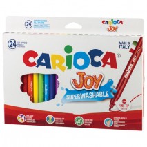 Фломастеры CARIOCA (Италия) &quot;Joy&quot;, 24 цвета, суперсмываемые, вентилируемый колпачок, картонная короб