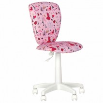 Кресло детское &quot;POLLY GTS white&quot; без подлокотников, розовое с рисунком