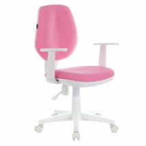 Кресло BRABIX &quot;Fancy MG-201W&quot;, с подлокотниками, пластик белый, розовое, 532409, MG-201W_532409