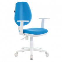 Кресло BRABIX &quot;Fancy MG-201W&quot;, с подлокотниками, пластик белый, голубое, 532411, MG-201W_532411