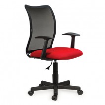 Кресло BRABIX &quot;Spring MG-307&quot;, с подлокотниками, комбинированное красное/черное TW, 531405