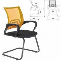 Кресло для приемных и переговорных BRABIX &quot;Fly CF-100&quot;, оранжевое/черное, 532088