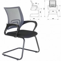 Кресло для приемных и переговорных BRABIX &quot;Fly CF-100&quot;, серое/черное, 532089
