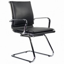 Кресло для приемных и переговорных BRABIX &quot;Kayman CF-102&quot;, экокожа, хром, черное, 532572