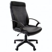 Кресло офисное BRABIX &quot;Trust EX-535&quot;, экокожа черная, ткань серая, 531383