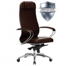 Кресло офисное МЕТТА &quot;SAMURAI&quot; KL-1.04, кожа, темно-коричневое