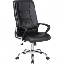 Кресло офисное BRABIX &quot;Forward EX-570&quot;, хром, экокожа, черное, 531837