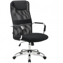Кресло офисное BRABIX &quot;Fit EX-514&quot;, с подголовником, хром, черное, 531949