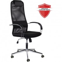 Кресло офисное BRABIX &quot;Pilot EX-610 CH&quot; premium, хром, ткань-сетка, черное, 532417