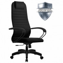 Кресло офисное МЕТТА &quot;SU-B-10&quot; пластик, ткань-сетка, сиденье и спинка мягкие, черное