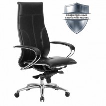 Кресло офисное МЕТТА &quot;SAMURAI&quot; Lux, кожа, регулируемое сиденье, черное