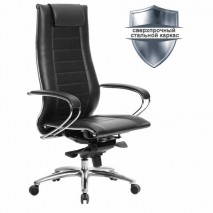 Кресло офисное МЕТТА &quot;SAMURAI&quot; Lux 2, кожа, регулируемое сиденье, черное